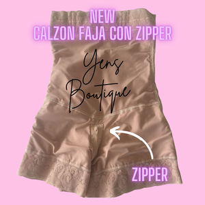 🔥CON ZIPPER Calzon faja invisible talle alto BEIGE